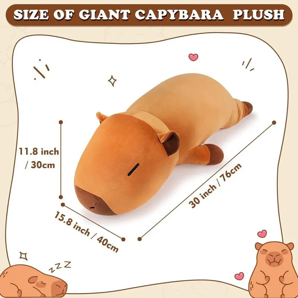 30'' Auspicious Beginning Giant Sleeping Capybara Plush Stuffed Animal Toy